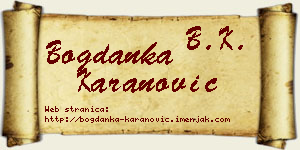 Bogdanka Karanović vizit kartica